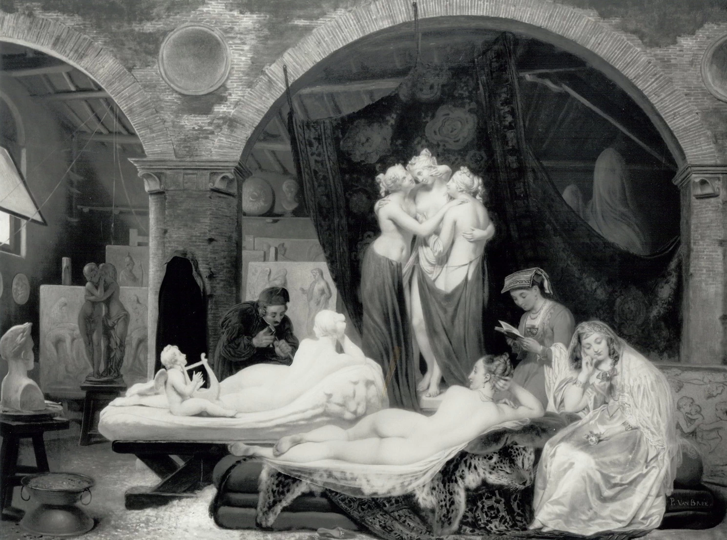 Antonio Canova nel suo studio a Roma